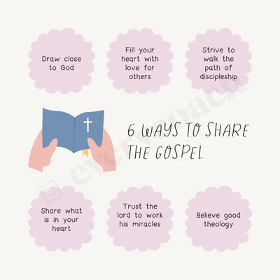 6 Ways To Share The Gospel Instagram Post Canva Template