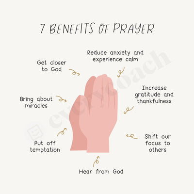7 Benefits Of Prayer Instagram Post Canva Template