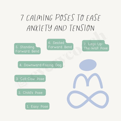 7 Calming Poses To Ease Anxiety And Tension Instagram Post Canva Template