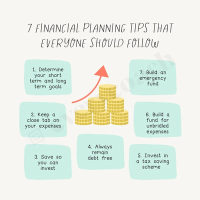 7 Financial Planning Tips That Everyone Should Follow Instagram Post Canva Template