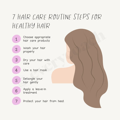7 Hair Care Routine Steps For Healthy Instagram Post Canva Template
