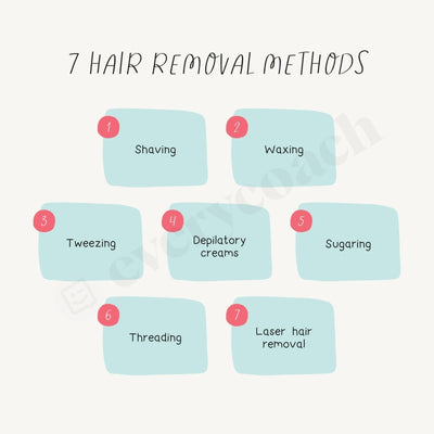 7 Hair Removal Methods Instagram Post Canva Template