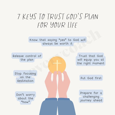 7 Keys To Trust Gods Plan For Your Life Instagram Post Canva Template