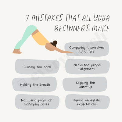 7 Mistakes That All Yoga Beginners Make Instagram Post Canva Template
