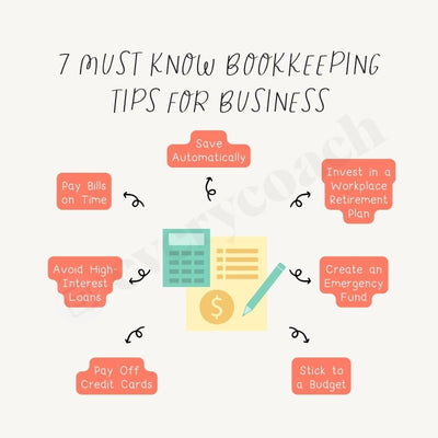 7 Must Know Bookkeeping Tips For Business Instagram Post Canva Template