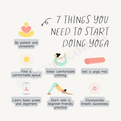 7 Things You Need To Start Doing Yoga Instagram Post Canva Template