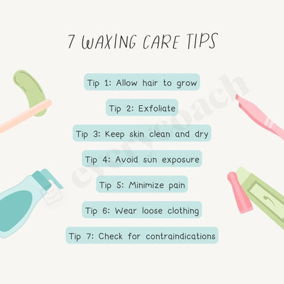 7 Waxing Care Tips Instagram Post Canva Template