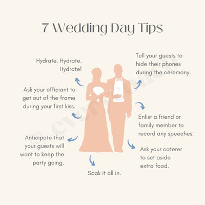 7 Wedding Day Tips Instagram Post Canva Template