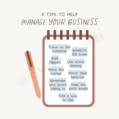 9 Tips To Help Manage Your Business Instagram Post Canva Template
