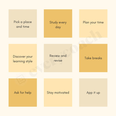 9 Ways To Maximize Your Study Time Instagram Post Canva Template