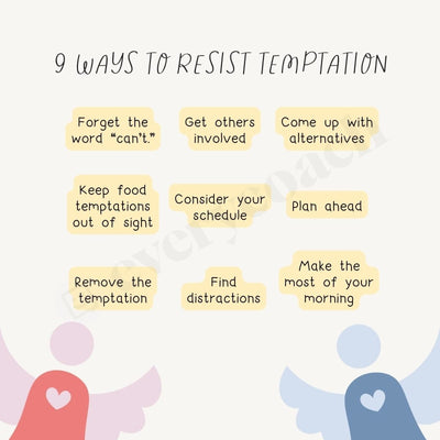 9 Ways To Resist Temptation Instagram Post Canva Template
