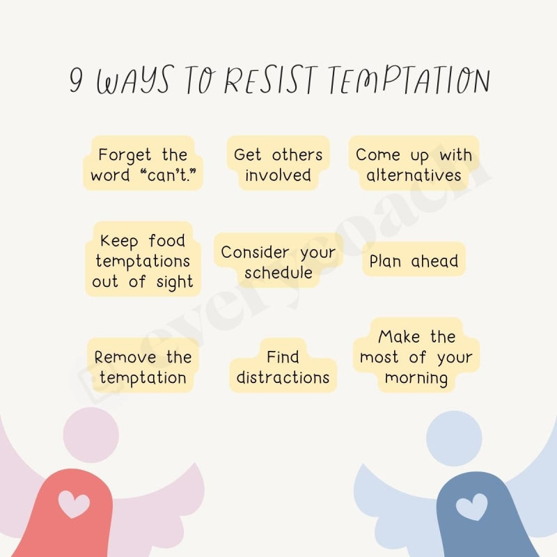 9 Ways To Resist Temptation Instagram Post Canva Template