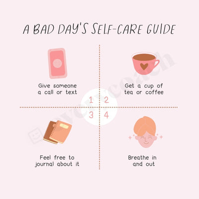 A Bad Days Self-Care Guide Instagram Post Canva Template
