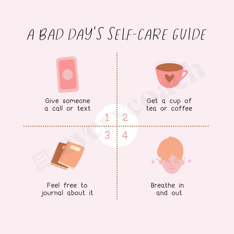 A Bad Days Self-Care Guide Instagram Post Canva Template