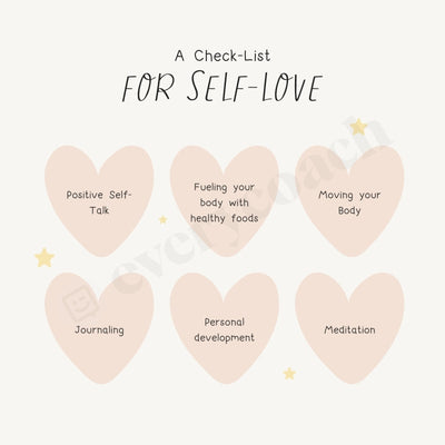 A Check-List For Self-Love Instagram Post Canva Template