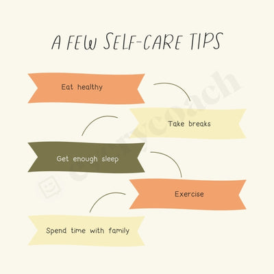 A Few Self-Care Tips Instagram Post Canva Template