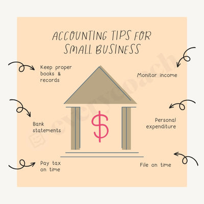 Accounting Tips For Small Business Instagram Post Canva Template