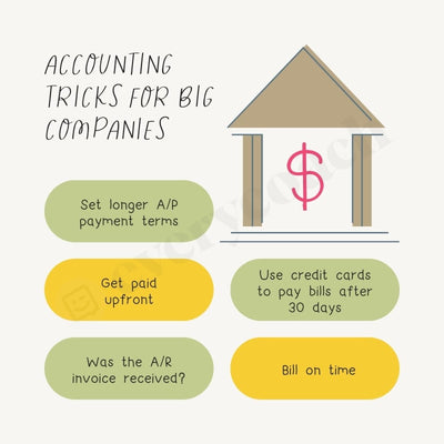 Accounting Tricks For Big Companies Instagram Post Canva Template