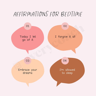 Affirmations For Bedtime Instagram Post Canva Template
