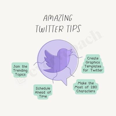 Amazing Twitter Tips Instagram Post Canva Template