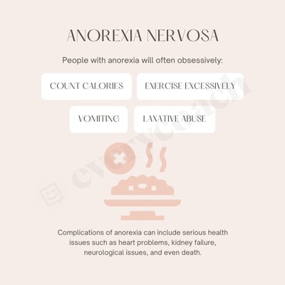 Anorexia Nervosa Instagram Post Canva Template