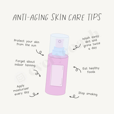 Anti-Aging Skin Care Tips Instagram Post Canva Template