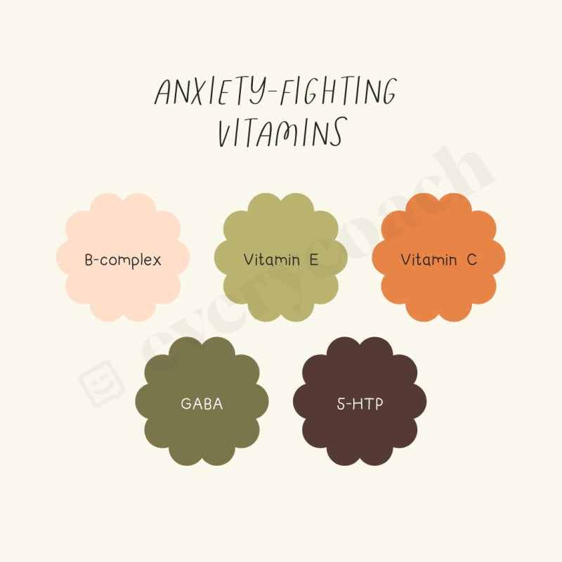 Anxiety-Fighting Vitamins Instagram Post Canva Template