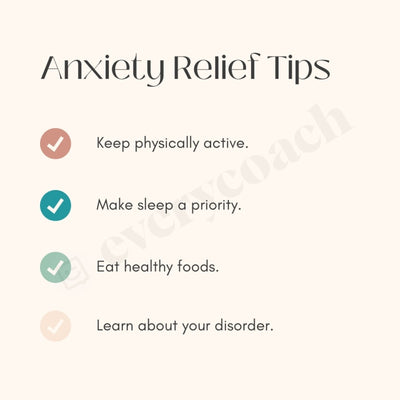 Anxiety Relief Tips Instagram Post Canva Template
