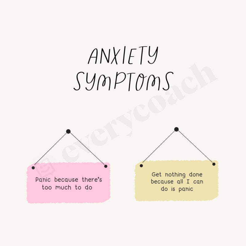 Anxiety Symptoms Instagram Post Canva Template