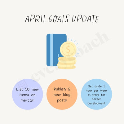 April Goals Update Instagram Post Canva Template
