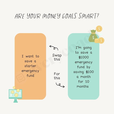 Are Your Money Goals Smart Instagram Post Canva Template