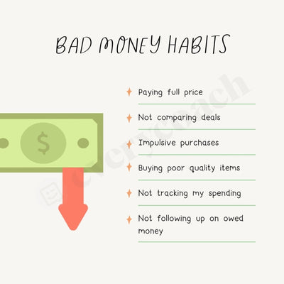Bad Money Habits Instagram Post Canva Template