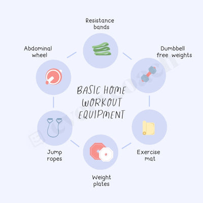 Basic Home Workout Equipment Instagram Post Canva Template