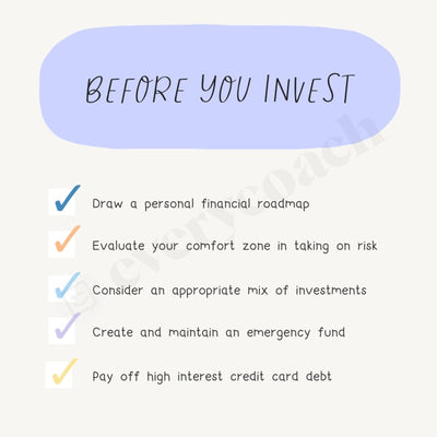 Before You Invest Instagram Post Canva Template