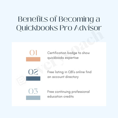 Benefits Of Becoming A Quickbooks Pro Advisor Instagram Post Canva Template