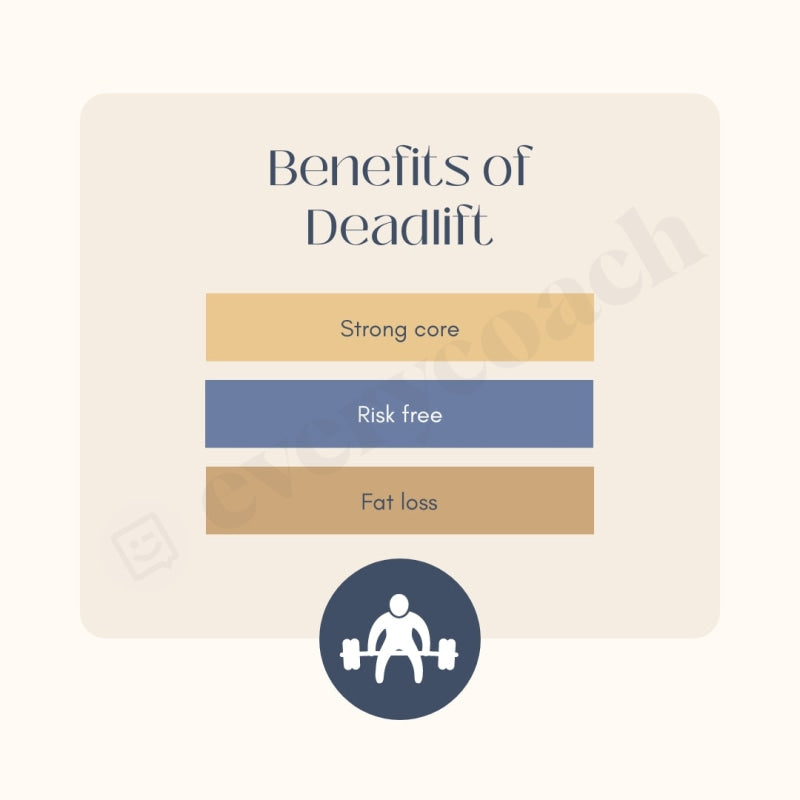 Benefits Of Deadlift Instagram Post Canva Template