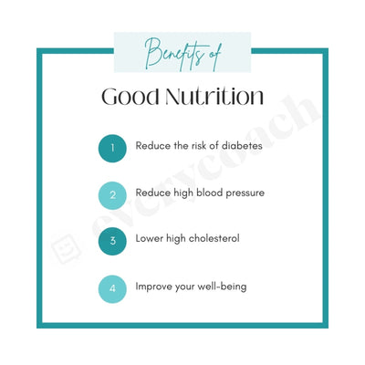 Benefits Of Good Nutrition Instagram Post Canva Template