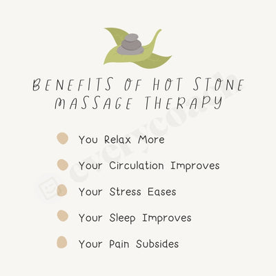 Benefits Of Hot Stone Massage Therapy Instagram Post Canva Template