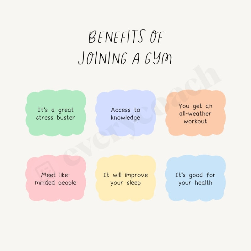 Benefits Of Joining A Gym Instagram Post Canva Template