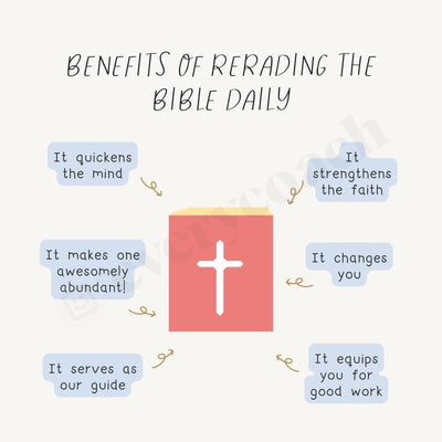 Benefits Of Reading The Bible Daily Instagram Post Canva Template