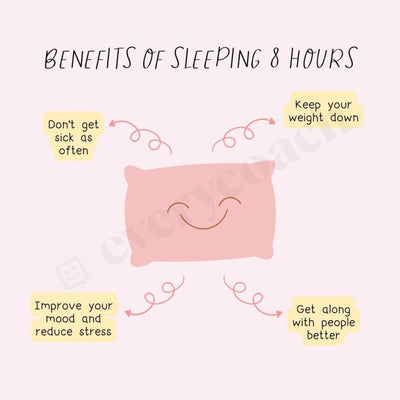 Benefits Of Sleeping 8 Hours Instagram Post Canva Template