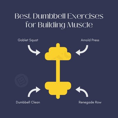 Best Dumbbell Exercises For Building Muscle Instagram Post Canva Template