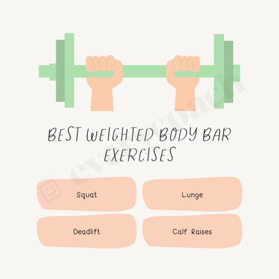 Best Weighted Body Bar Exercises Instagram Post Canva Template