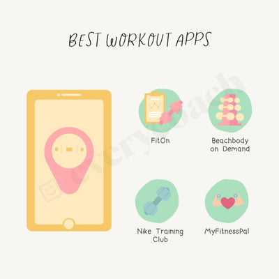 Best Workout Apps Instagram Post Canva Template