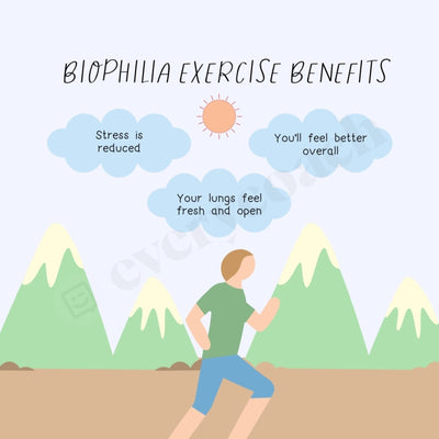 Biophilia Exercise Benefits Instagram Post Canva Template