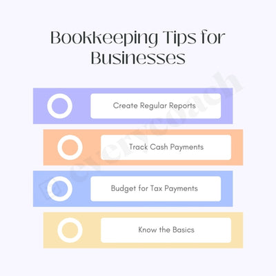 Bookkeeping Tips For Businesses Instagram Post Canva Template