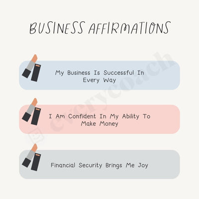 Business Affirmations Instagram Post Canva Template