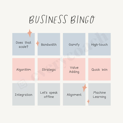 Business Bingo Instagram Post Canva Template