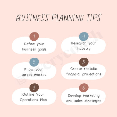 Business Planning Tips Instagram Post Canva Template