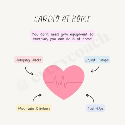 Cardio At Home Instagram Post Canva Template